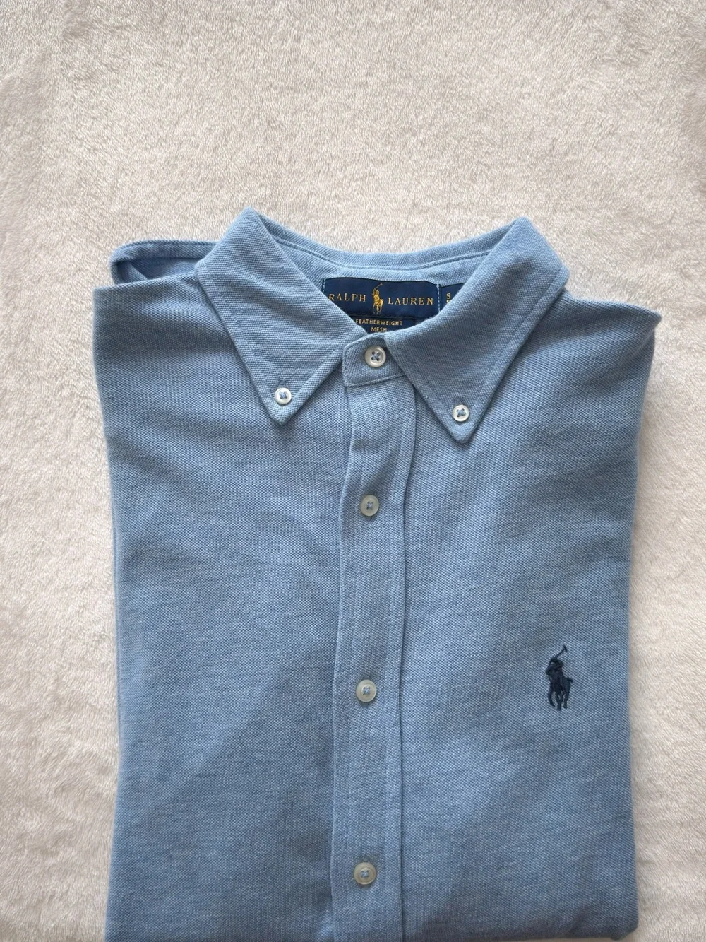 Ralph Lauren Men’s Sky Blue Button-Down Polo Shirt